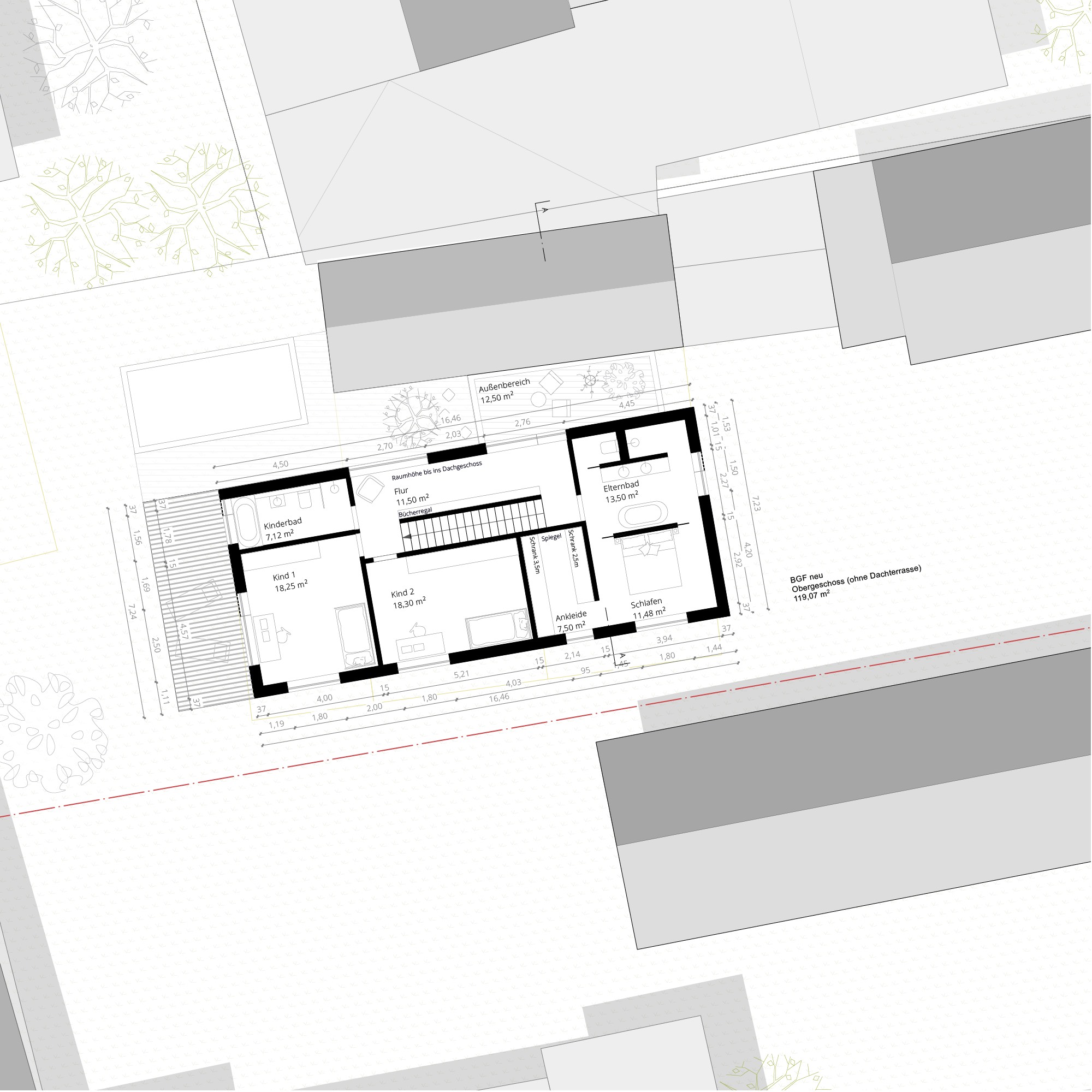 Entwurf B – Grundriss OG